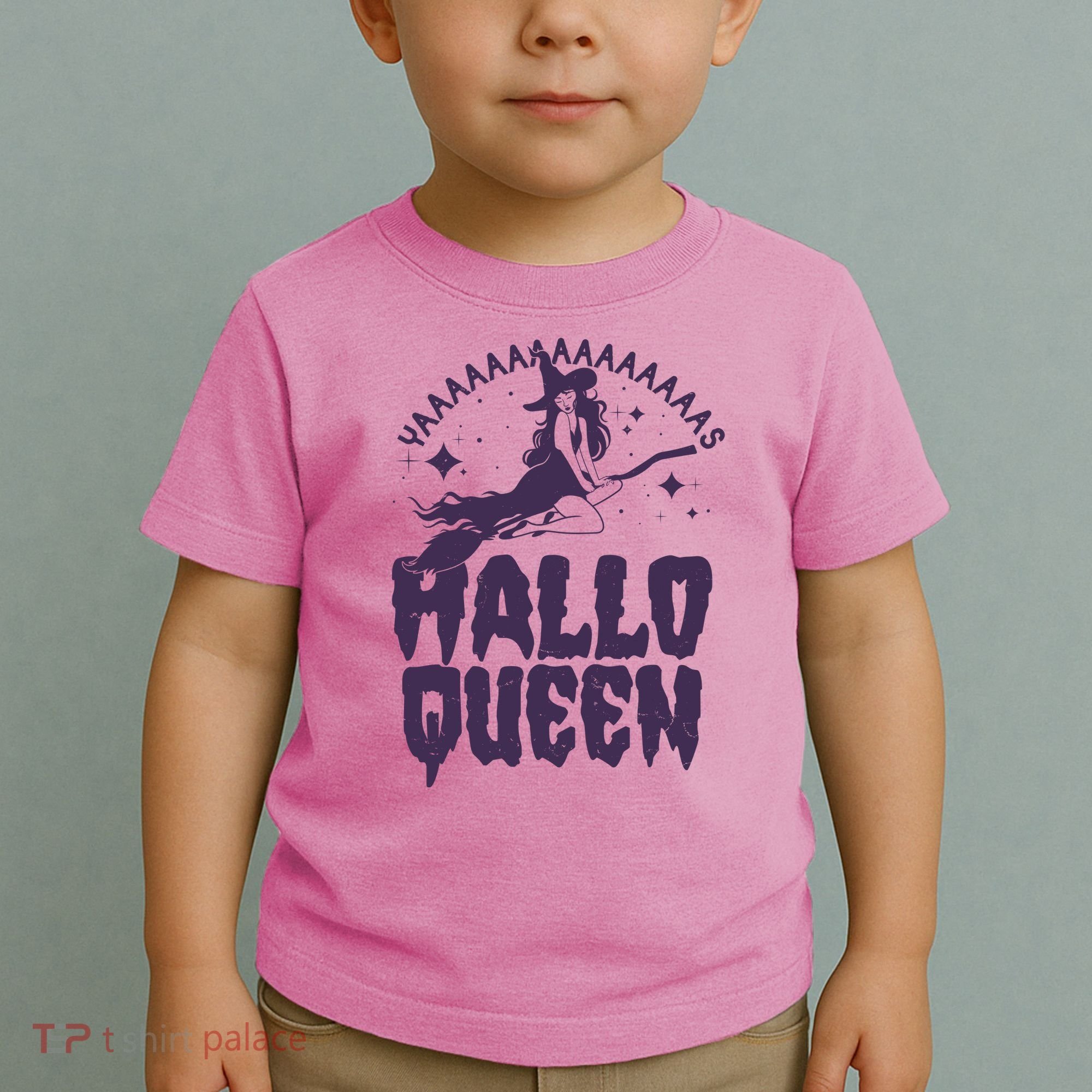 Funny Retro Halloween Yaaas Hallo Queen Witch Toddler T-Shirt