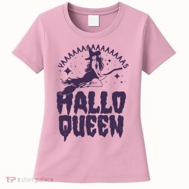 Funny Retro Halloween Yaaas Hallo Queen Witch Women's T-Shirt