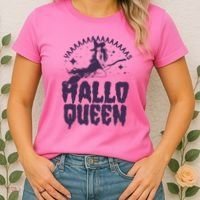 Funny Retro Halloween Yaaas Hallo Queen Witch Women's T-Shirt thumb 2