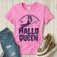 Funny Retro Halloween Yaaas Hallo Queen Witch Women's T-Shirt thumb 3