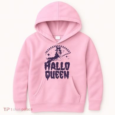 Funny Retro Halloween Yaaas Hallo Queen Witch Kids Hoodie