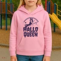Funny Retro Halloween Yaaas Hallo Queen Witch Kids Hoodie thumb 3