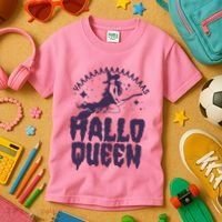 Funny Retro Halloween Yaaas Hallo Queen Witch Kids T-Shirt thumb 3