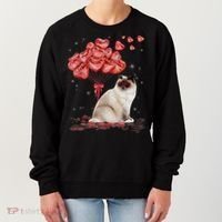 Funny Ragdoll Heart Valentines Day Cat Dad Mom Gift Women's Sweatshirt thumb 0