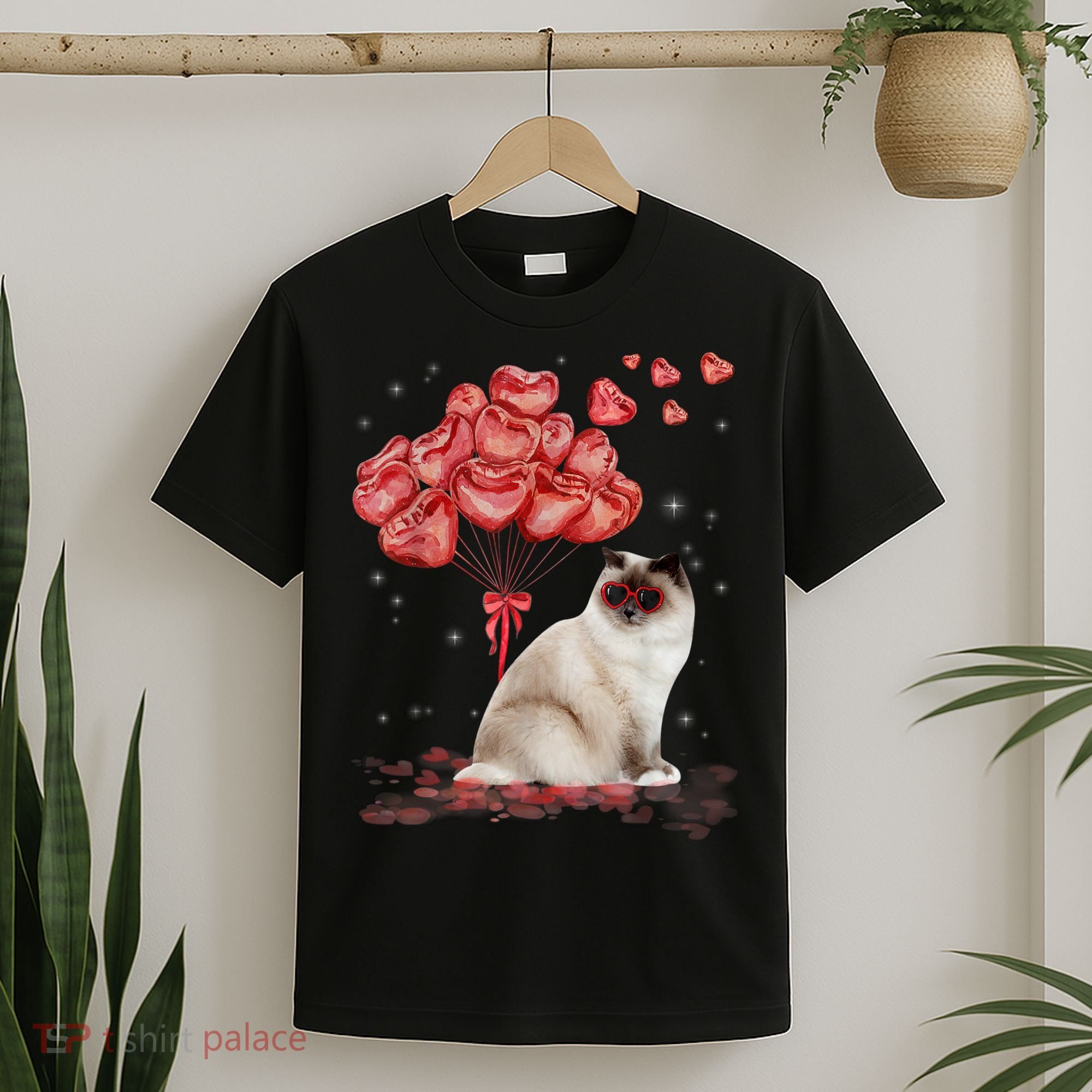 Funny Ragdoll Heart Valentines Day Cat Dad Mom Gift T-Shirt