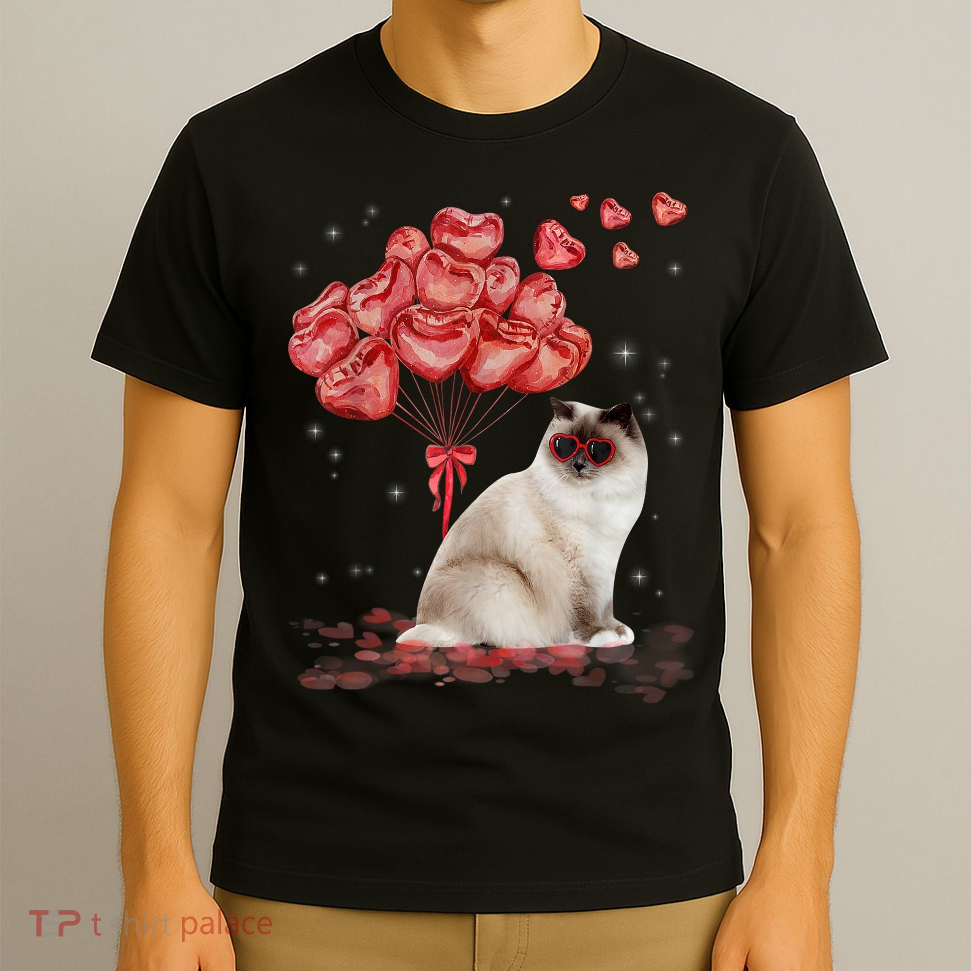 Funny Ragdoll Heart Valentines Day Cat Dad Mom Gift T-Shirt