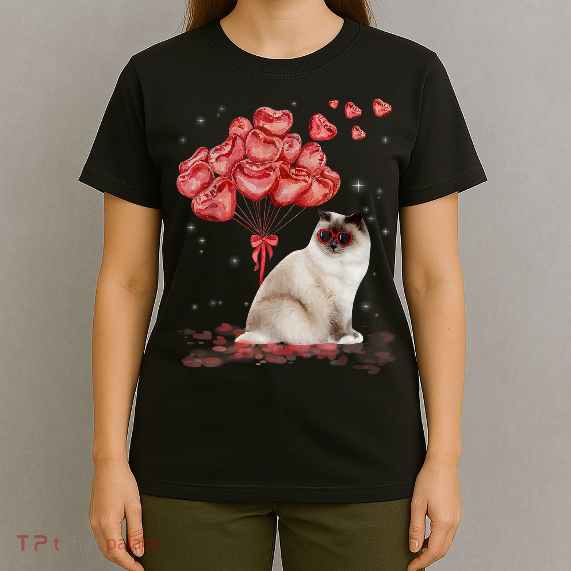 Funny Ragdoll Heart Valentines Day Cat Dad Mom Gift T-Shirt