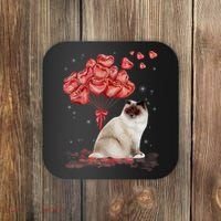 Funny Ragdoll Heart Valentines Day Cat Dad Mom Gift Coaster thumb 0