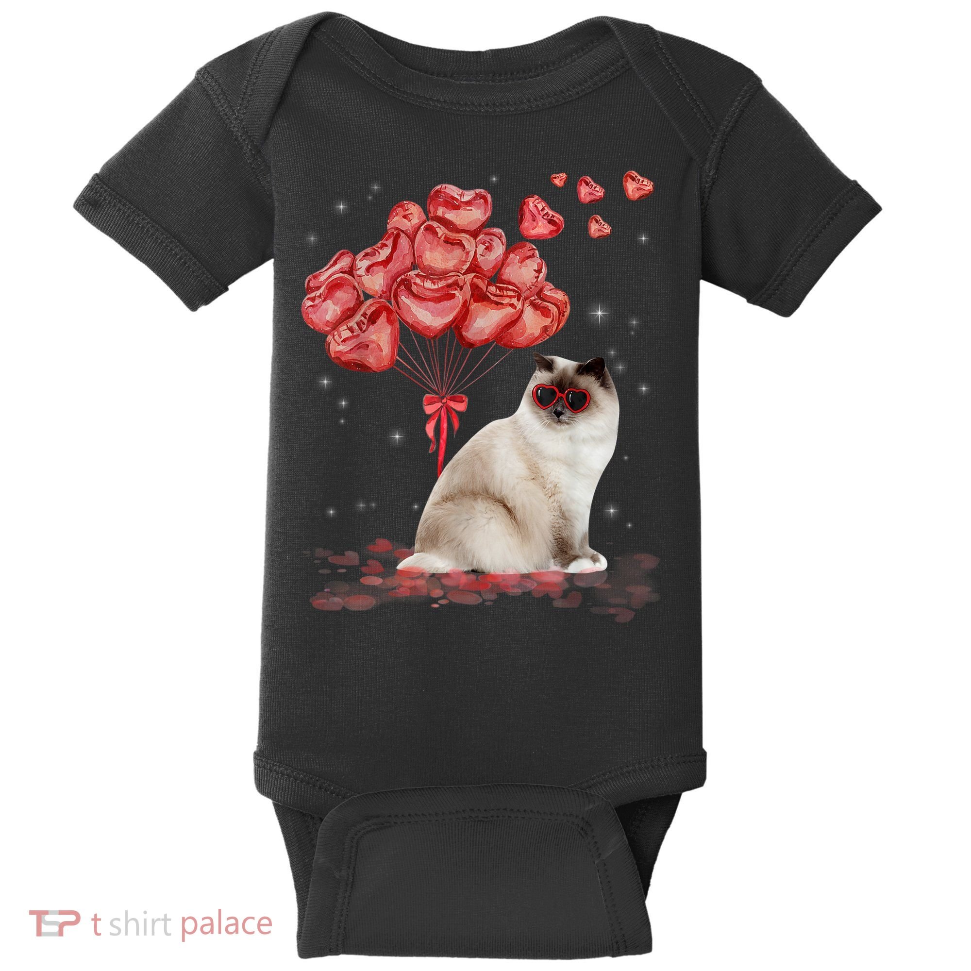 Funny Ragdoll Heart Valentines Day Cat Dad Mom Gift Baby Bodysuit