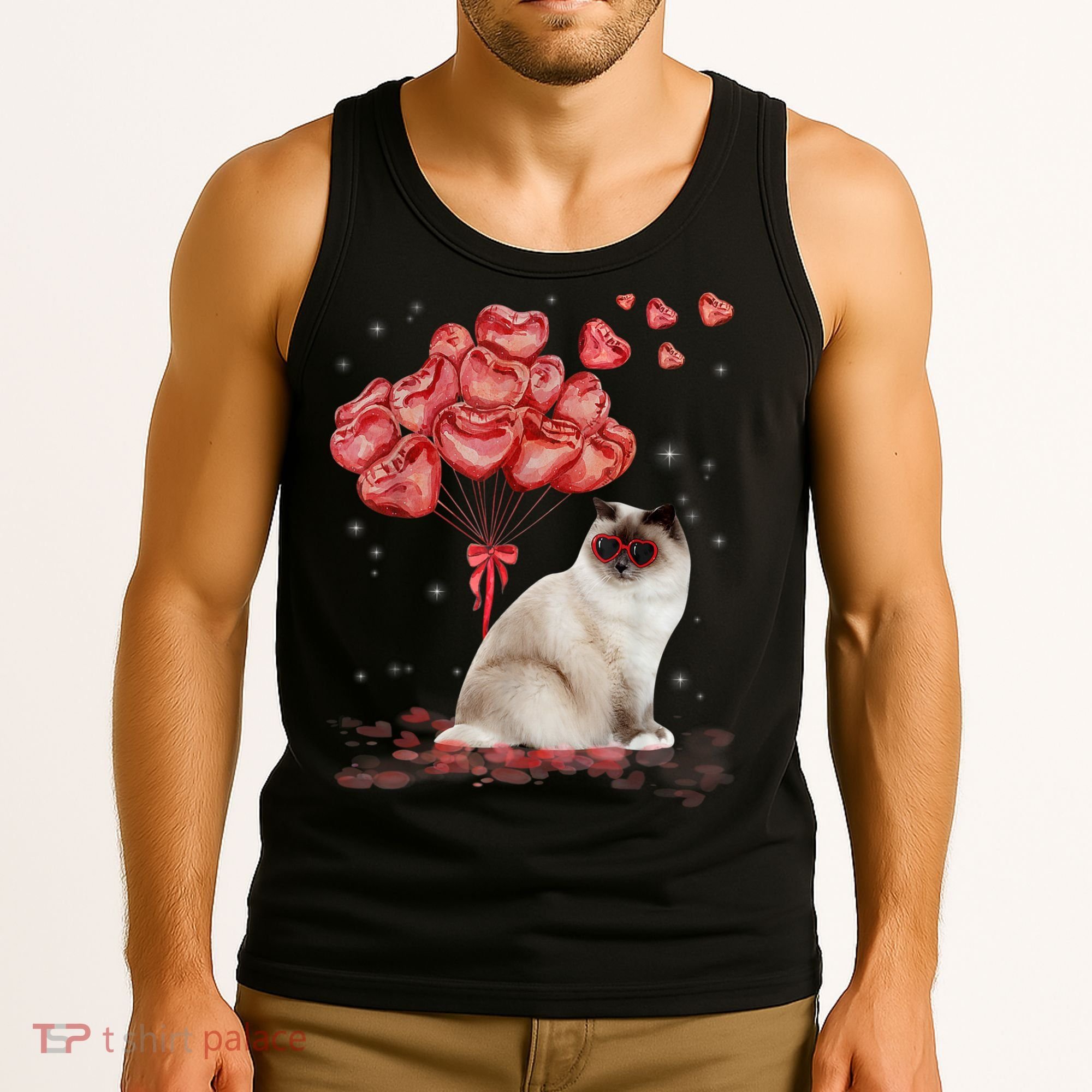Funny Ragdoll Heart Valentines Day Cat Dad Mom Gift Tank Top