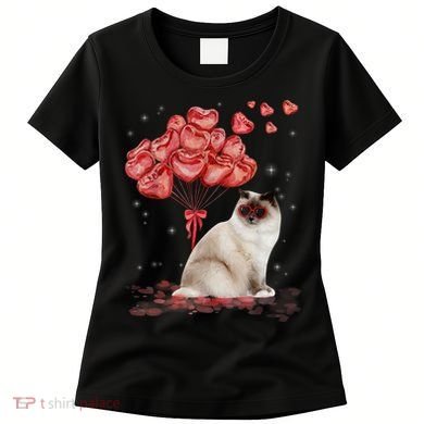 Funny Ragdoll Heart Valentines Day Cat Dad Mom Gift Women's T-Shirt