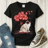 Funny Ragdoll Heart Valentines Day Cat Dad Mom Gift Women's T-Shirt thumb 3