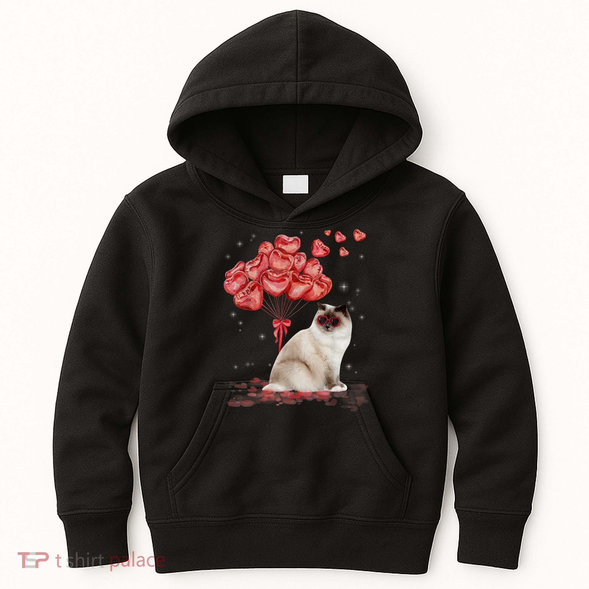 Funny Ragdoll Heart Valentines Day Cat Dad Mom Gift Kids Hoodie