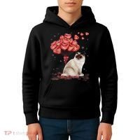 Funny Ragdoll Heart Valentines Day Cat Dad Mom Gift Kids Hoodie thumb 4