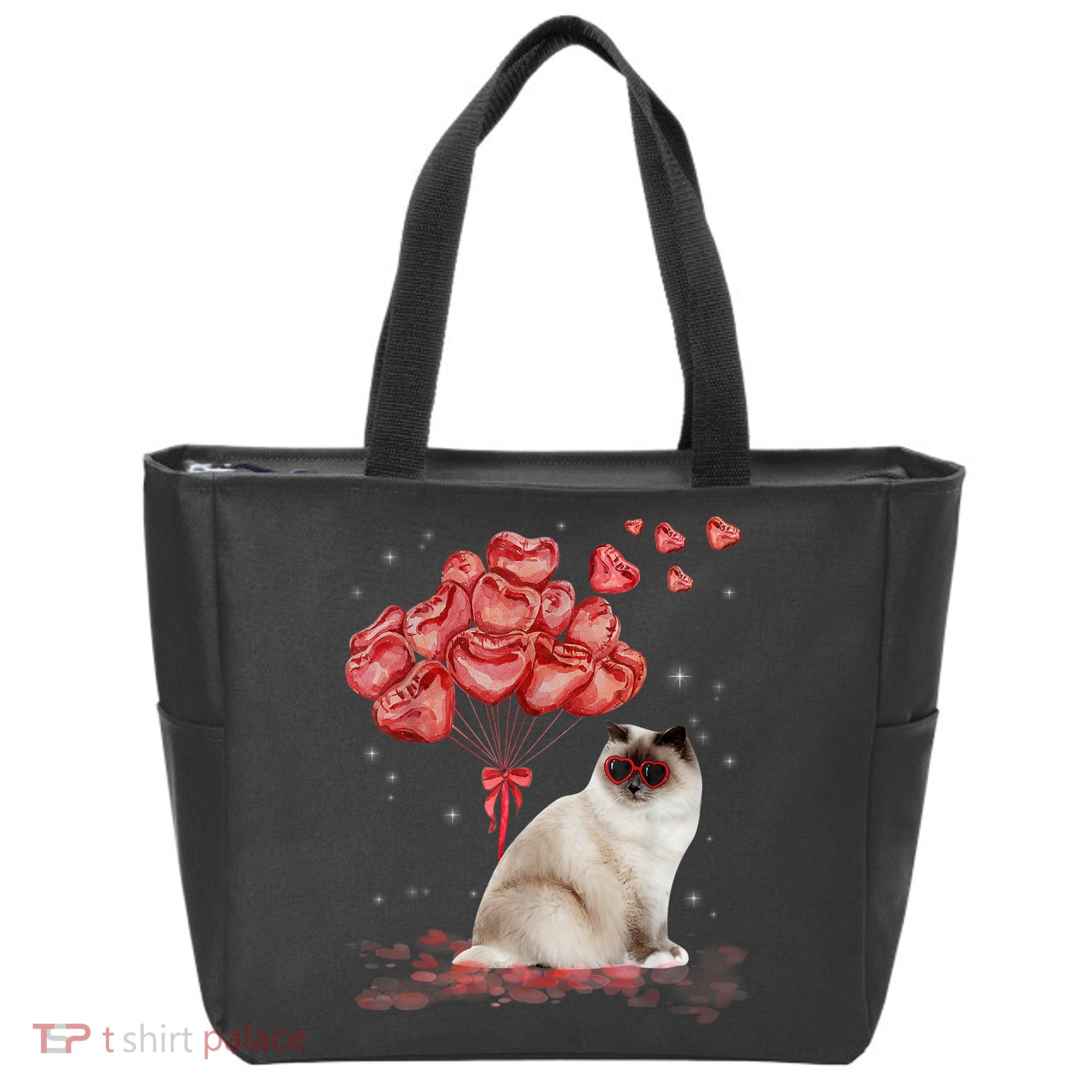 Funny Ragdoll Heart Valentines Day Cat Dad Mom Gift Tote Bag