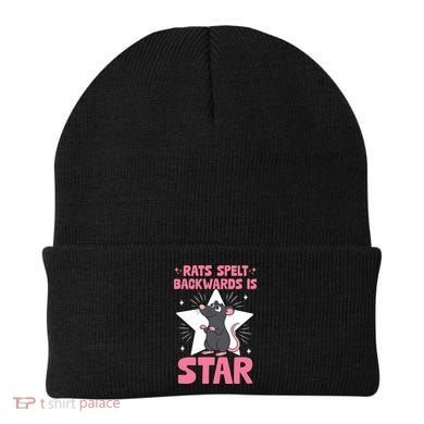 Funny Rat Humor Gift Rats Spelt Backwards Is Star Beanie