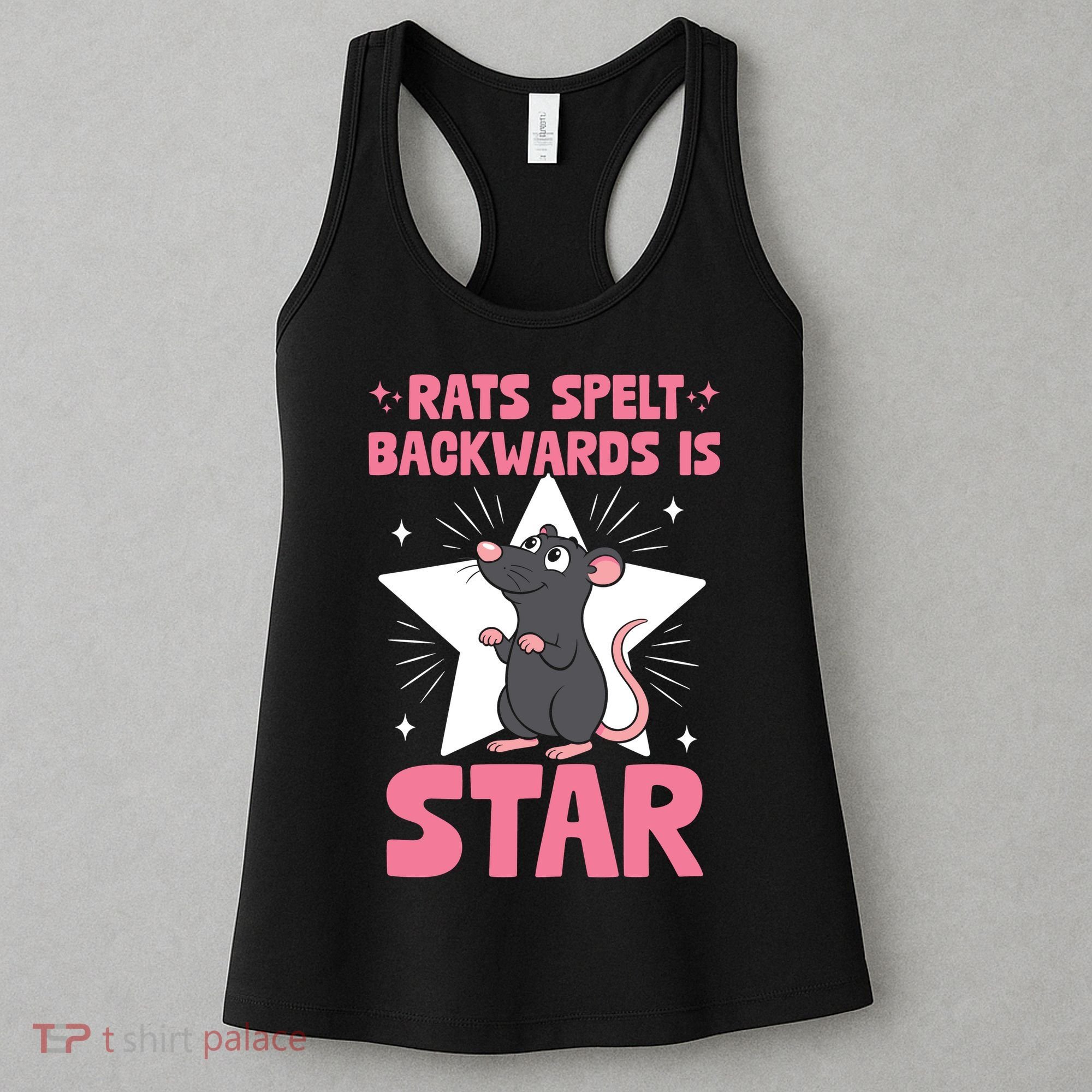 Funny Rat Humor Gift Rats Spelt Backwards Is Star Women's Tank Top