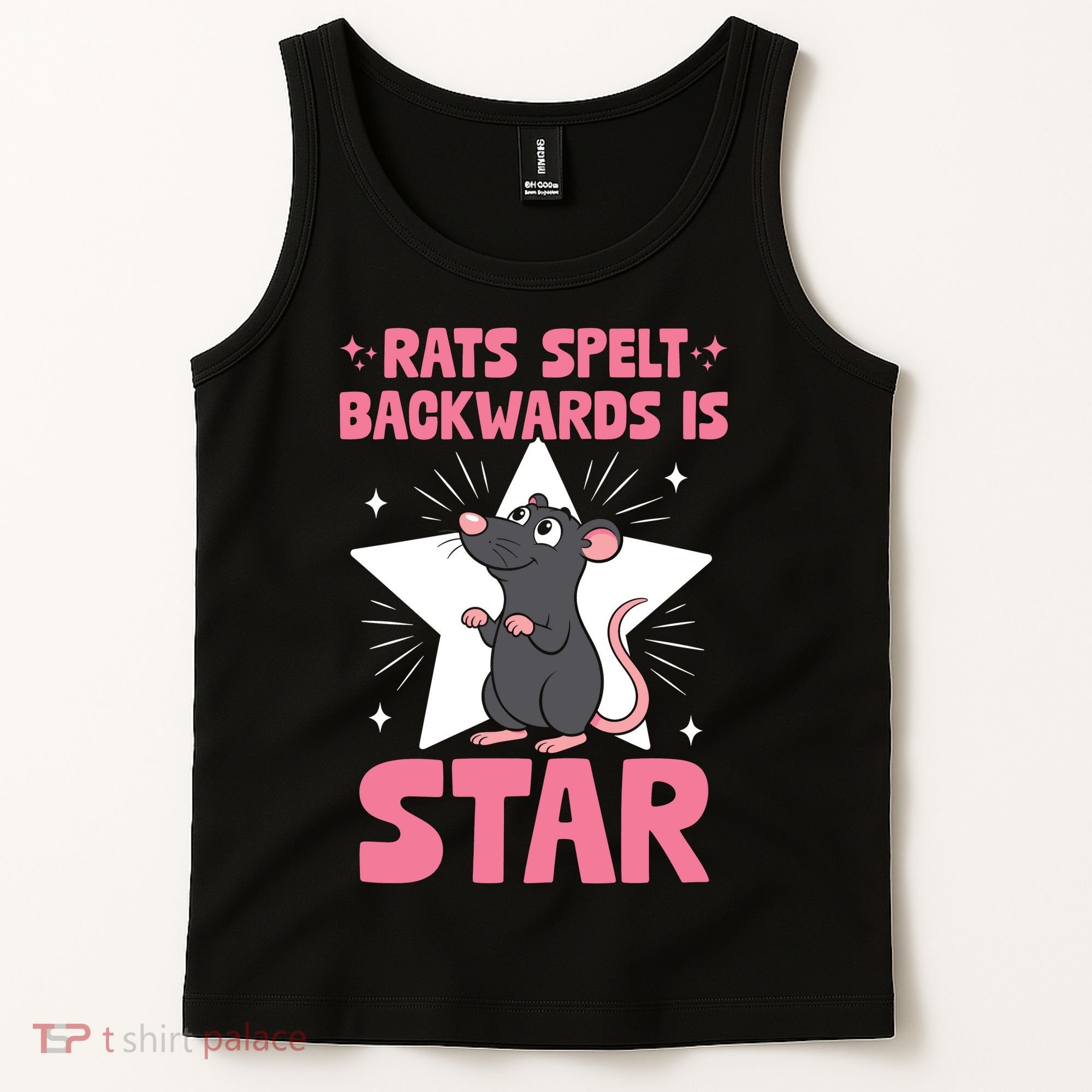 Funny Rat Humor Gift Rats Spelt Backwards Is Star Tank Top