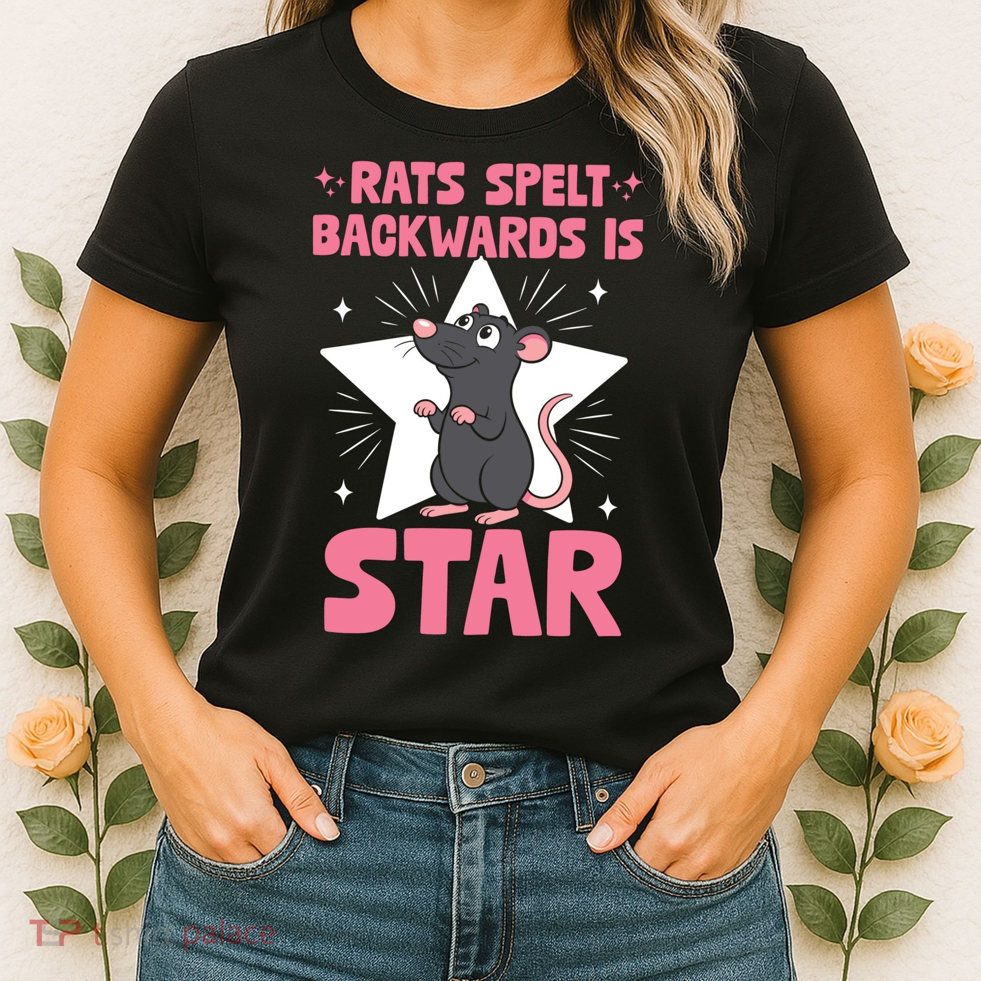 Funny Rat Humor Gift Rats Spelt Backwards Is Star Women's T-Shirt