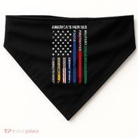 First Responders Hero Flag Nurse EMS Police Fire USA-Made Doggie Bandana thumb 0