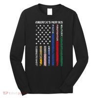 First Responders Hero Flag Nurse EMS Police Fire Long Sleeve Shirt thumb 0