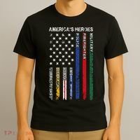 First Responders Hero Flag Nurse EMS Police Fire T-Shirt thumb 3