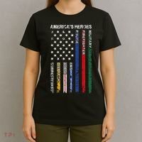 First Responders Hero Flag Nurse EMS Police Fire T-Shirt thumb 4