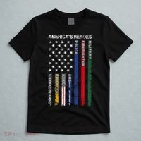 First Responders Hero Flag Nurse EMS Police Fire T-Shirt thumb 5