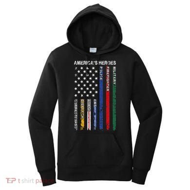 First Responders Hero Flag Nurse EMS Police Fire Women's Hoodie