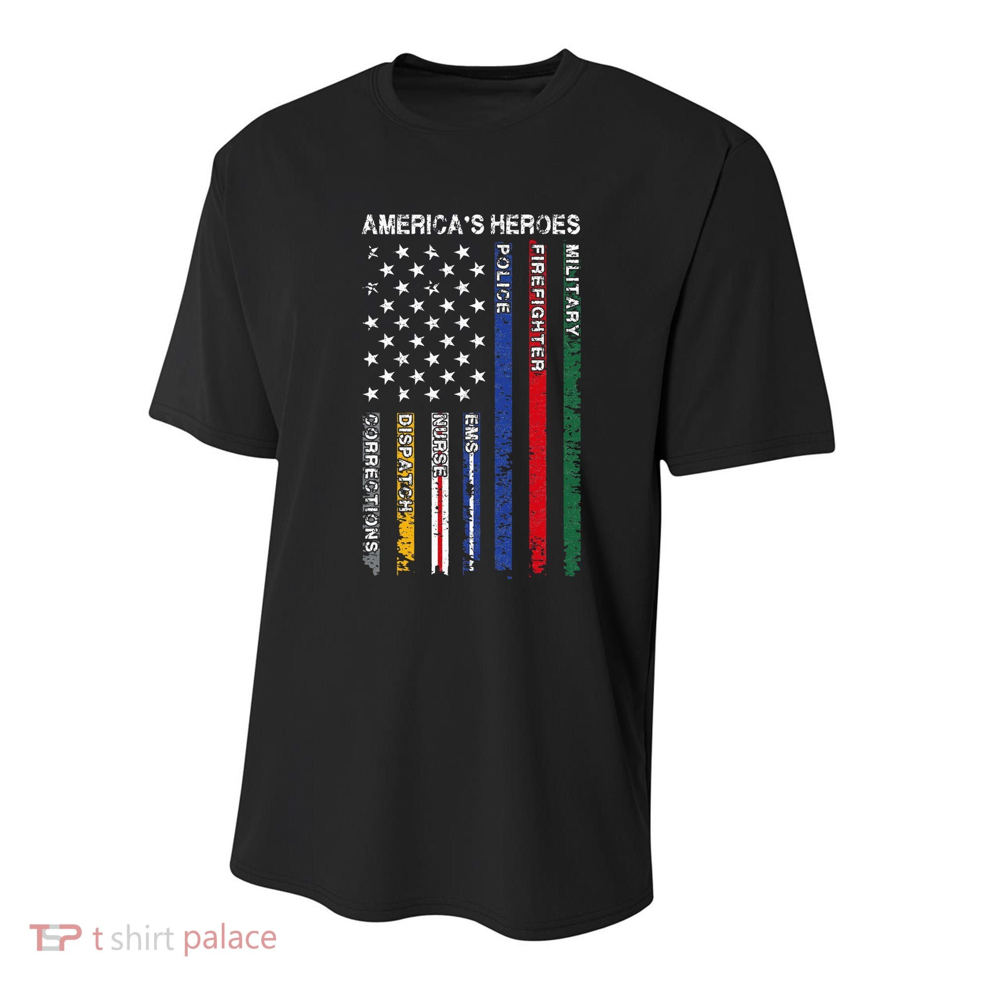 First Responders Hero Flag Nurse EMS Police Fire Youth Performance Sprint T-Shirt