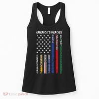 First Responders Hero Flag Nurse EMS Police Fire Women's Tank Top thumb 0