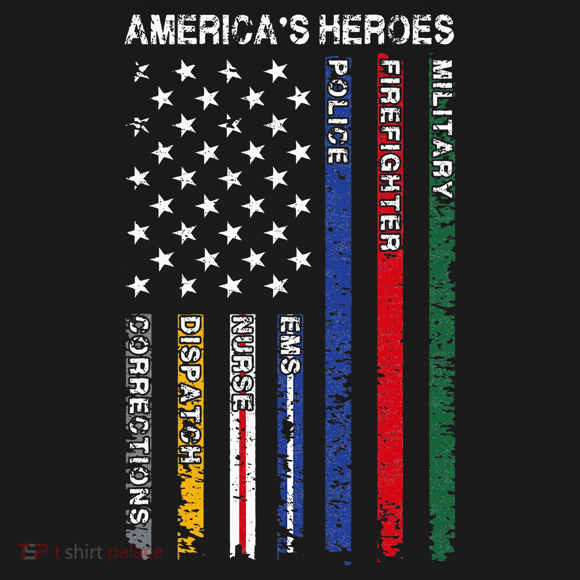 First Responders Hero Flag Nurse EMS Police Fire Women's Tank Top