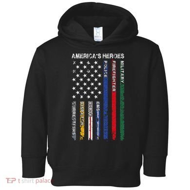 First Responders Hero Flag Nurse EMS Police Fire Toddler Hoodie