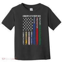 First Responders Hero Flag Nurse EMS Police Fire Toddler T-Shirt thumb 0