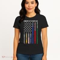 First Responders Hero Flag Nurse EMS Police Fire Women's T-Shirt thumb 4