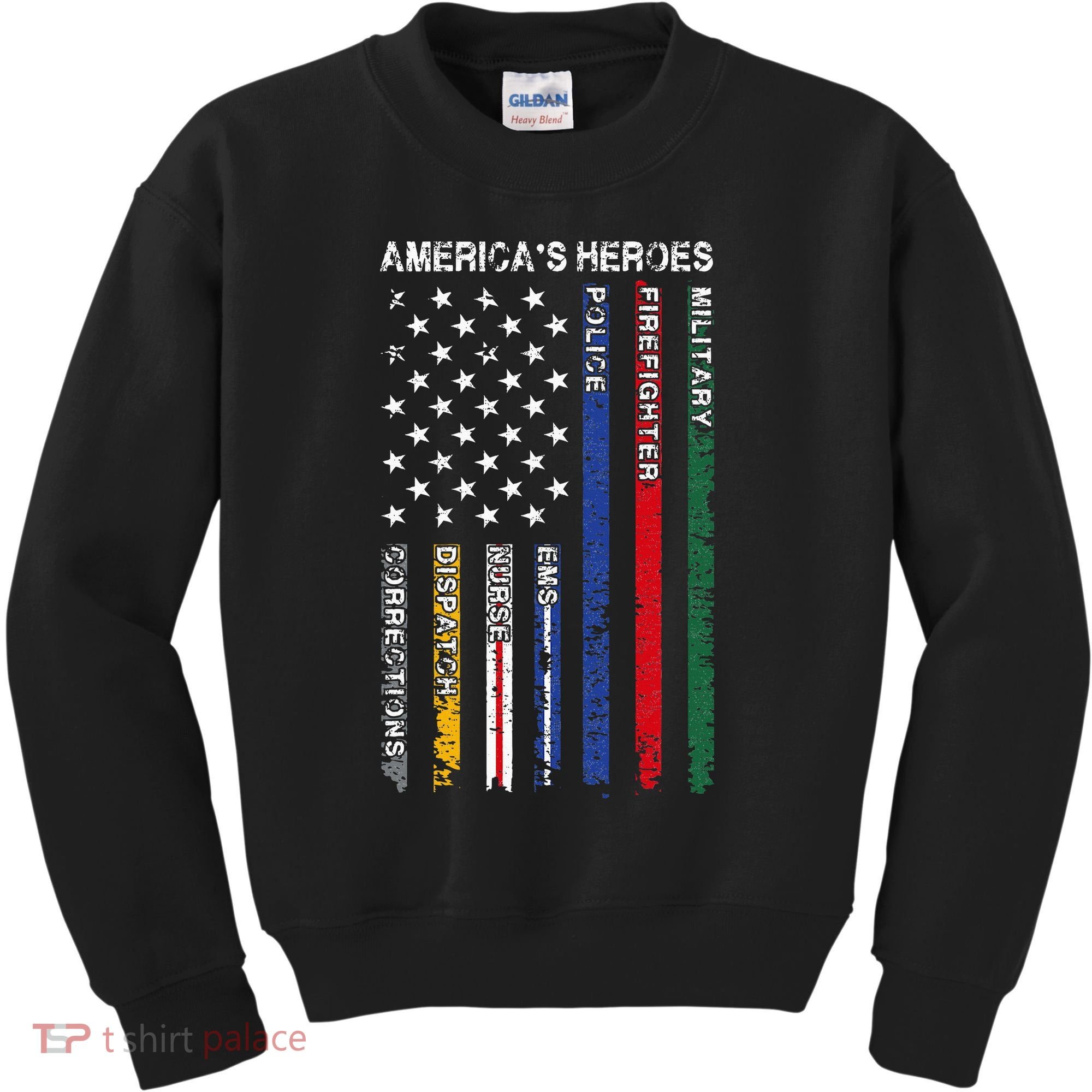 First Responders Hero Flag Nurse EMS Police Fire Kids Sweatshirt