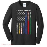 First Responders Hero Flag Nurse EMS Police Fire Kids Long Sleeve Shirt thumb 0