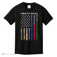 First Responders Hero Flag Nurse EMS Police Fire Kids T-Shirt thumb 0
