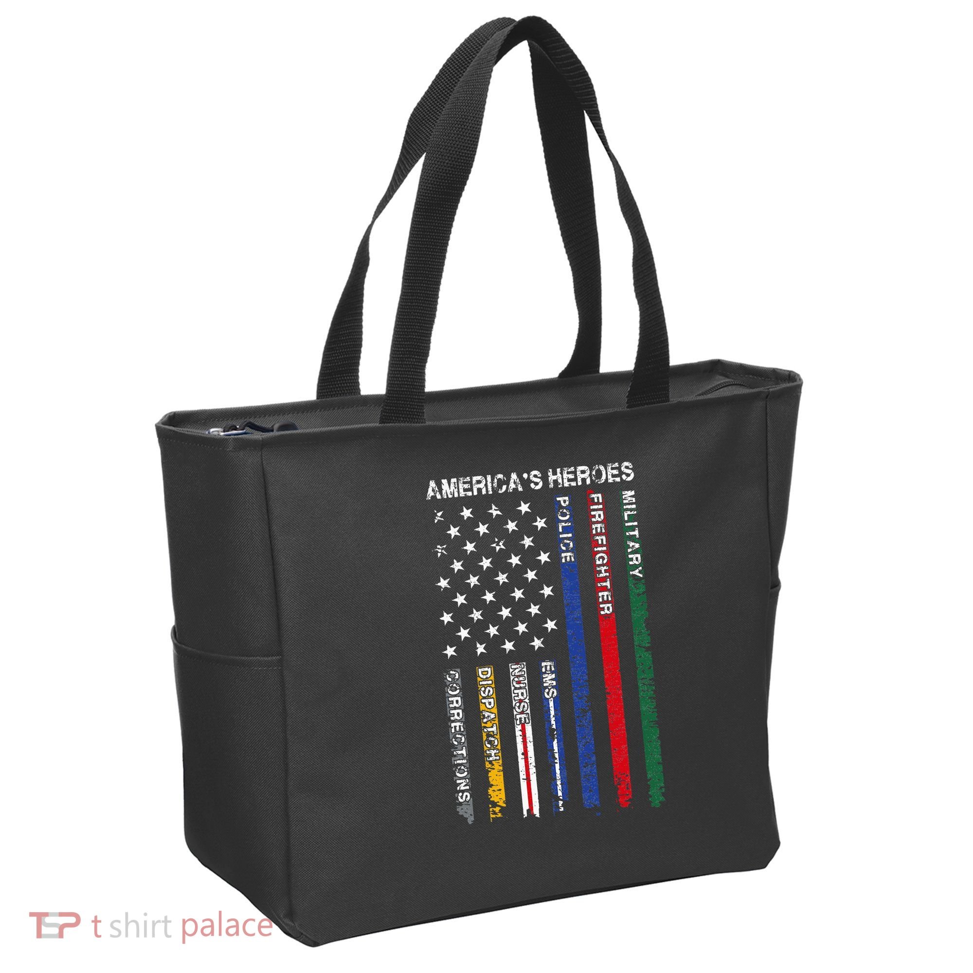 First Responders Hero Flag Nurse EMS Police Fire Tote Bag