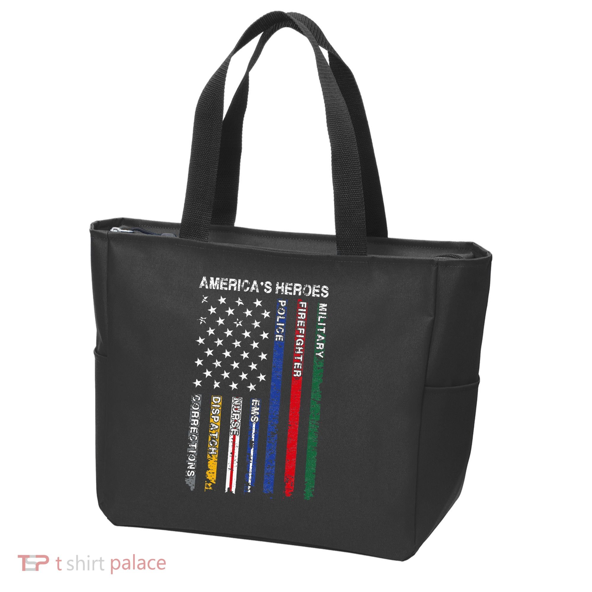 First Responders Hero Flag Nurse EMS Police Fire Tote Bag