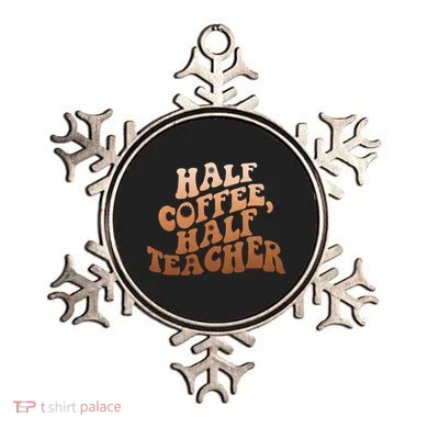 Funny Retro Half Coffee Half Teacher Ornament