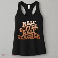 Funny Retro Half Coffee Half Teacher Women's Tank Top thumb 3