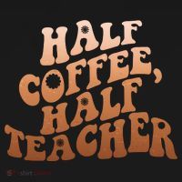Funny Retro Half Coffee Half Teacher Kids Long Sleeve Shirt thumb 2