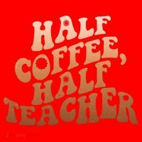 Funny Retro Half Coffee Half Teacher Santa Hat thumb 1