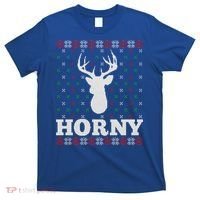 Funny Reindeer Horny Ugly Christmas Gift Xmas Gift T-Shirt thumb 0