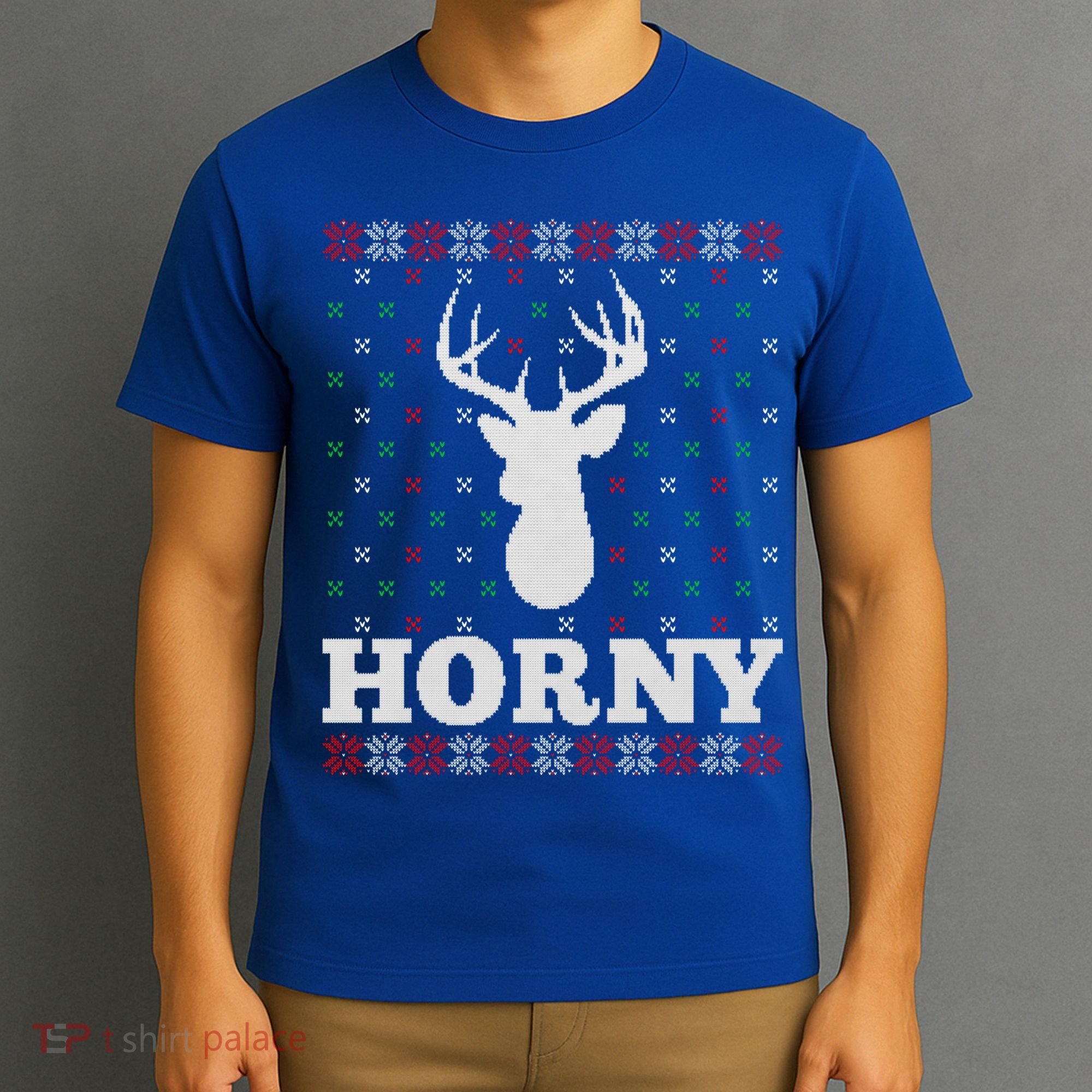 Funny Reindeer Horny Ugly Christmas Gift Xmas Gift T-Shirt