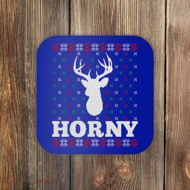 Funny Reindeer Horny Ugly Christmas Gift Xmas Gift Coaster