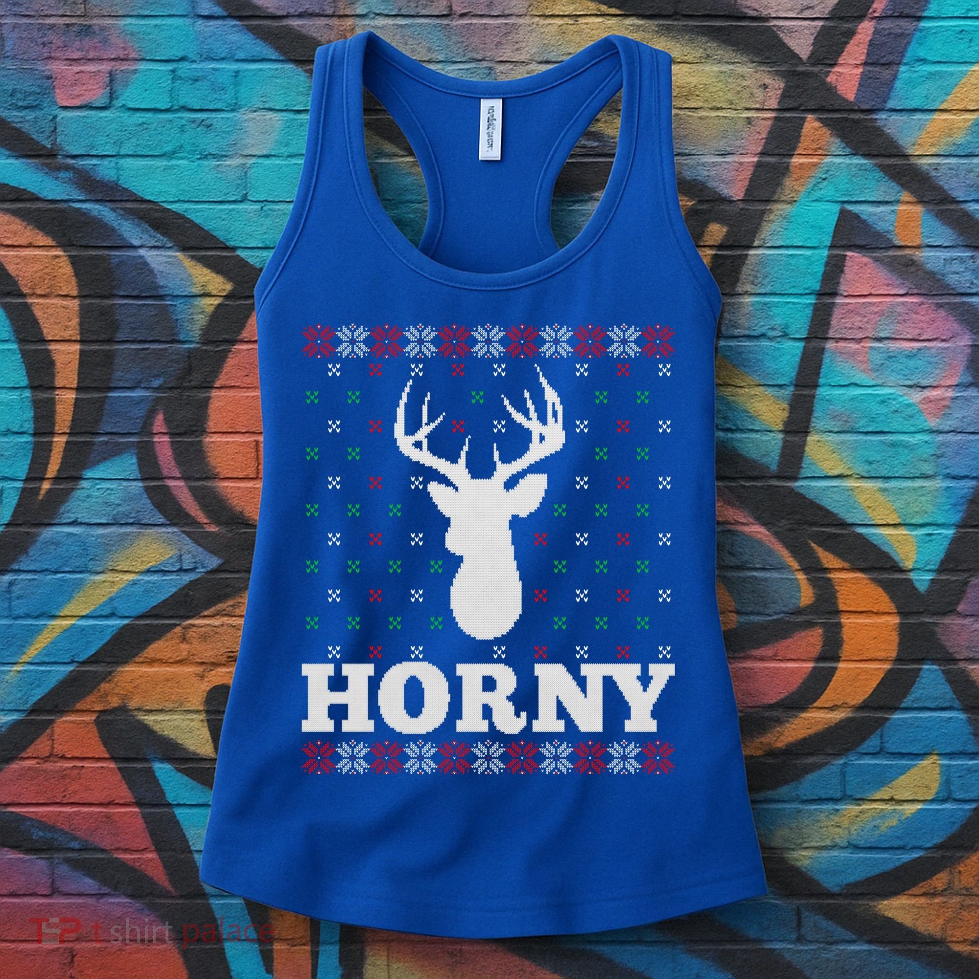 Funny Reindeer Horny Ugly Christmas Gift Xmas Gift Women's Tank Top
