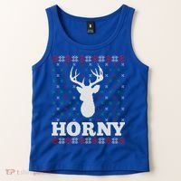 Funny Reindeer Horny Ugly Christmas Gift Xmas Gift Tank Top thumb 2