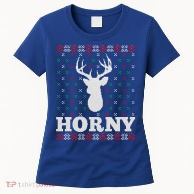 Funny Reindeer Horny Ugly Christmas Gift Xmas Gift Women's T-Shirt
